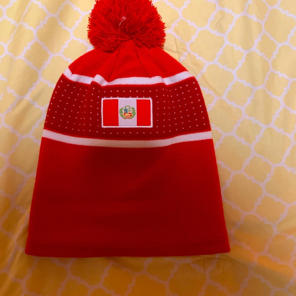 Red Peru Beanie (one size fits all)